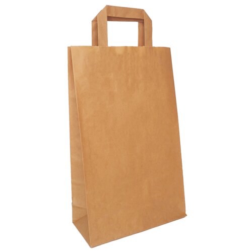 Sacs en papier brun, poignée en papier plat