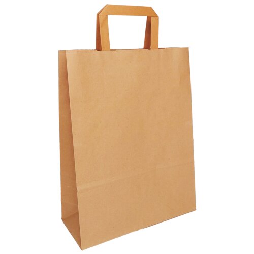 Sacs en papier brun, poignée en papier plat