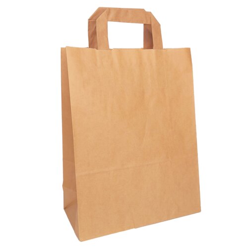Sacs en papier brun, poignée en papier plat