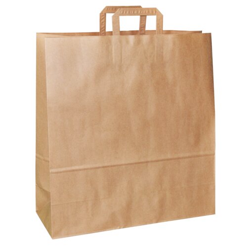 Sacs en papier brun, poignée en papier plat